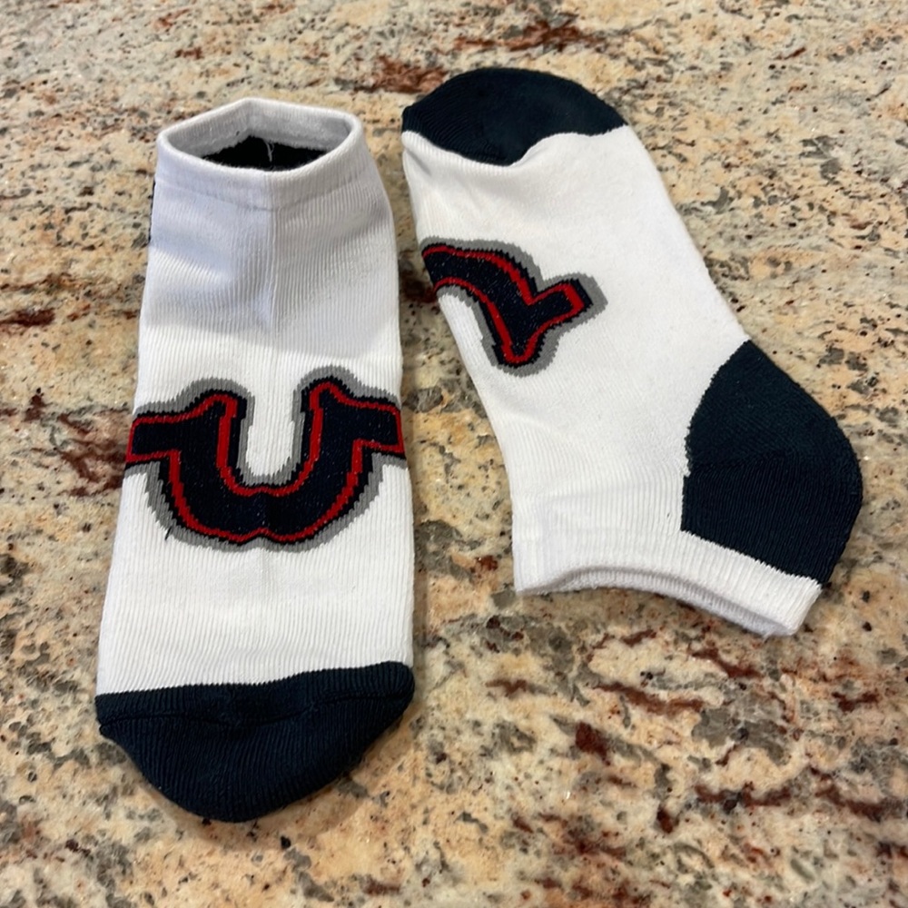 True Religion Low Cuts Half Cushion 1 Pair White (1)